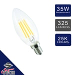 4W E14/SES Candle Filament LED Light Bulb Cool White Incandescent Equivalent 35W
