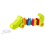 Crocodile Pull Along Toy - Animal Push and Pull Along Toys for 1 Year Olds, Toddler, Wooden Walker - 1st Birthday Gifts for Baby Boys and Girls - Early Development & Activity Toys by Orange Tree Toys