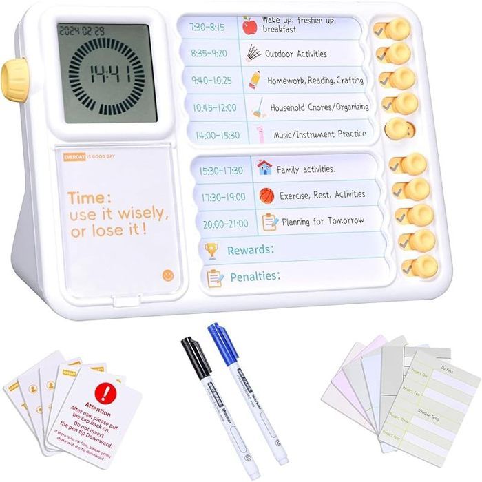 Kit semainier magnétique Montessori enfant - planning personnalisé, vignettes au choix - magnets