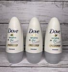 3 x 50ml Dove Sensitive Fragrance Free Roll-On Deodorant 48h Protection