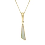 18ct Yellow Gold Opal Abstract Oblong Necklace D