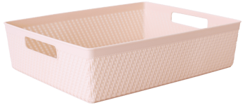 Förvaringskorg plast 32,5x25 cm rosa