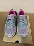 SKECHERS LIL BOBS SPORT SQUAD YOUNGER GIRLS PINK GLITTER CHARM TRAINERS UK 10
