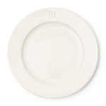 Riviera Maison RM Monogram Assiette à dîner – Passe au lave-vaisselle – Porcelaine – Blanc – Diamètre x Hauteur 27 x 2,5 cm