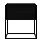 Ethnicraft - Monolit Bedside Table Black Oak/ Black - Black - Svart - Sängbord - Metall/Trä