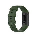 Silikonarmbånd Fitbit Charge 4 / 3 SE - str S Olivengrønn