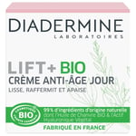 Diadermine - Lift+ Bio - Crème Visage Anti-Âge Jour - Lisse, Raffermit et Apaise - 99% d'ingrédients d'origine naturelle - Soin du Visage - Soin Anti-Age - Certifié BIO - Pot de 50 ml