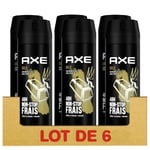 AXE Déodorant Homme Spray Gold, 48h non-stop frais, Parfum Bois de Oud et Vanille Noire (Lot de 6x200ml)
