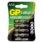 GP Lithium AAA-batteri 1,5V 4-pack