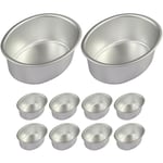 10 st Mini Oval Äggformade Aluminiumlegering Metall Ostkakaformar Brödformar Tårtfat Pudding Geléburkar DIY Bageri