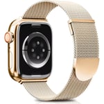 Uppgraderad rem kompatibel med Apple Watch 42mm 44mm 45mm 49mm, magnetisk justerbar för iWatch Series 9 8 7 6 5 4 3 2 1 SE, roséguld