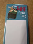 DEER I'm Game If You Are Magnetic Notepad Funny Magnetic Shopping List Pad Stag