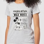 Disney Mickey Mouse Retro Poster Wild Waves Women's T-Shirt - Grey - L - Grey