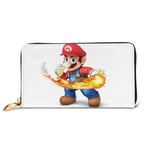 Dessin animé Mario Portefeuille bloing en Cuir véritable Portefeuille Zip Autour du Porte-Carte Organisateur Pochette Portefeuille Grand Caity Sac à Main téléphone Sac