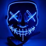 Halloween kostym - ROKOO - Purge Light up LED Mask - Blå - Blandat - Långsam och snabb blixt