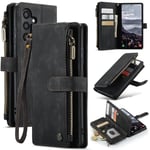 CaseMe Samsung Galaxy S25 Plus Plåboksfodral med blixtlås, Svart