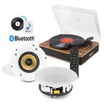 Record Player with Wireless Bluetooth Ceiling Speakers, USB - RP162 WCS50 5.25"