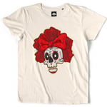 Teetown - T Shirt Homme - Minnie Dia De Los Muertos - Mexique Squelette Fête Rose Maquillage Culture Célébration - 100% Coton Bio