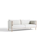 HAY Silhouette Sofa 3 Seater, Coda 100/Cognac Piping/Oak Hvit Tekstil