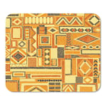 Mousepad Computer Notepad Office Orange Embroidered Patchwork Pattern Bohemian Ethnic and Tribal Motifs Home School Game Player Computer Worker Inch