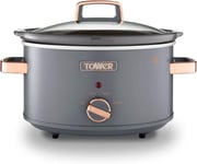 Tower T16042GRY Cavaletto 35 Litre Slow Cooker with 3 Heat Settings Cool To...