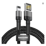 Baseus CALKLF-HG1 Cafule Cable USB to Lightning Dubbelsidig 1.5A 2m - Grå/svart