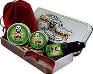 Men's Grooming Kit Beard Oil & Balm Moustache Wax Comb Bag 5pcs Set Eucalyptus