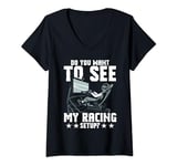 Womens SimRacing - SIM Racing Rig Setup V-Neck T-Shirt