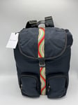 PAUL SMITH SWIRL Women's Black Nylon stripe BACKPACK shoulder BAG