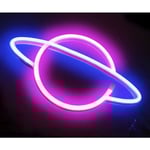 Planet Illuminated Signs - Led Planet Neon Light Rosa / Blå Planet Neon Sign Vägglampor, Batteri Eller Usb-Drivna Planet Ljus Dekoration För Hem, C