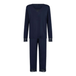 Decoy Bambuviskos, Pyjamas-set Med Spets, Marin Blå