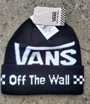 New VANS BLACK 'OFF THE WALL' Super Comfy Cuff BEANIE - OSFA - UNISEX Tags V75