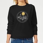 Harry Potter Hogwarts Castle Moon Women's Sweatshirt - Black - L