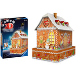 Ravensburger 3D Puzzle Gingerbread House 216 Piece Puzzle with Lights Ages 8+