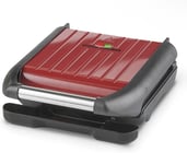 George Foreman Three or Five Portion Family Grill With NonStick Plates  Red