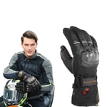 Uppvärmda handskar för män och kvinnor, elektriska värmehandskar för motorcykel, skidåkning, jakt BLACK XL