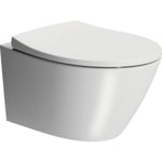 GSI Modo vägghängd toalett, utan spolkant, rengöringsvänlig, matt vit