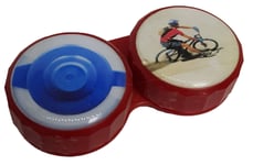 Mountain Biking Flat Contact Lens Storage Soaking Case - L+R Marked - UK Made