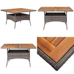 Matbord för trädgård grå konstrotting och massiv akacia - Matbord - Utebord - Home & Living