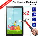 2x Genuine Tempered Glass Screen Protector for 7" tablet Huawei Mediapad T3 7.0