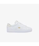 Lacoste Womenss Powercourt 2.0 Trainers in White gold Leather - Size UK 3