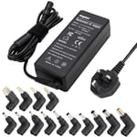 SUNYDEAL 90W 65W Universal Laptop Charger AC Adapter 18.5V 19V 19.5V 20V Power Supply Replacement for HP Lenovo Dell Asus Acer Toshiba Sony Samsung Fujitsu IBM Automatic Voltage(14 Tips)