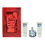 Diesel Only The Brave 3 Piece Gift Set: EDT 75ml - 2 X Shower Gel 75ml Men Spray