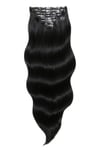 Foxy Locks Luxurious 26" Clip In Human Hair Extensions - Jet Black #1 300g