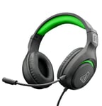 The G-Lab Korp Yttrium – Gamer Headset for PC, PS4 PS5, Xbox, Switch, Gaming Headset with Foldable Mic, Stereo Audio Gamer Headphones, Strong Bass Gamer Headset – 3.5 mm Jack – 2023 (Green)