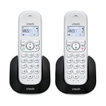 VTech CS1501 2-Handset Dual-Charging DECT Cordless Phone with Call Block,Landline House Phone with Caller ID/Call Waiting, Handsfree Speakerphone, Backlit Display and Keypad