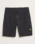 Stone Island Brushed Cotton Canvas Cargo Shorts Navy Blue