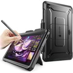 CASE UB Pro Series Fodral för Galaxy Tab S6 Lite, med inbyggt skärmskydd Helkropp Robust Stativ Skyddande Fodral Svart