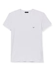 Emporio Armani Men's Soft Modal Eagle Logo Slim Fit V-neck T-shirt T Shirt, White, M UK