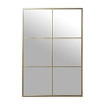 DRW Miroir Mural rectangulaire de fenêtre en métal doré 80x2x120cm